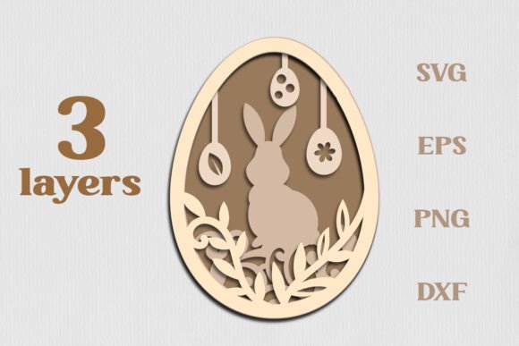 Download Easter Bunny and Floral Eggs 3 Layers - Floral eggs Collection