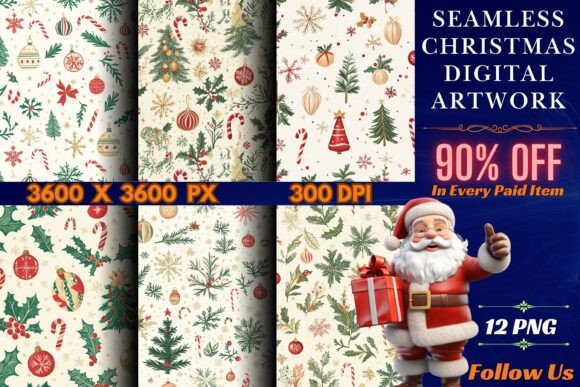 Download Seamless Christmas Digital Artwork - Digital art Collection