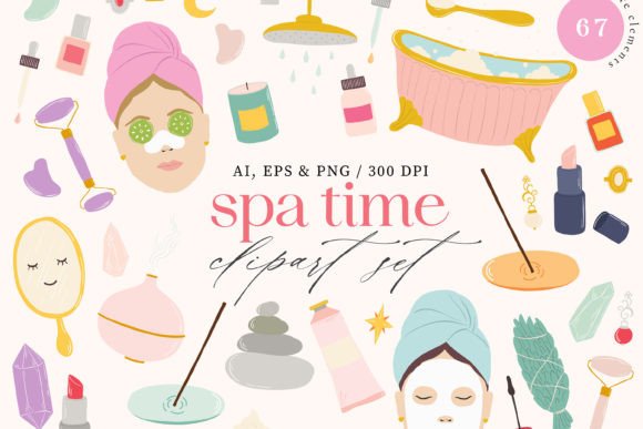 Download Spa Time Digital Clipart Set - Premium Resources